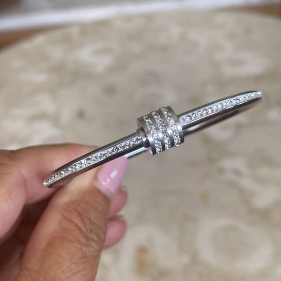 NWOT Stainless Steel & Crystal Rhinestones
Modern Minimalist Bracelet - Picture 11 of 11